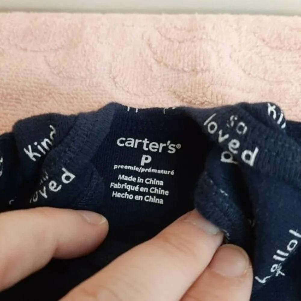 Carter's Preemie P Creeper One-Piece Baby Bodysuit WORDS xoxo adorable